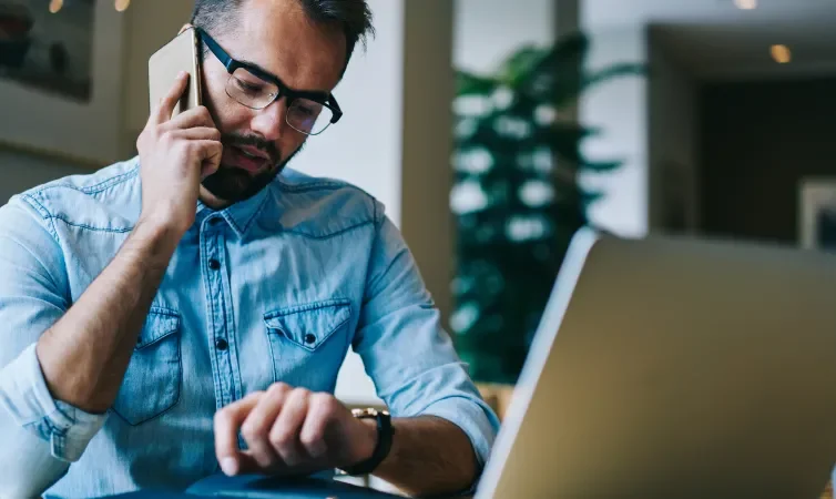 Man waiting on phone